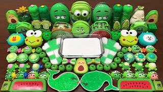 Festival of GREEN !! Mixing Random Things Into GLOSSY SLIME !! Satisfying Slime Smoothie #887