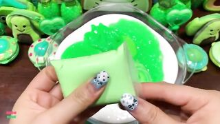Festival of GREEN !! Mixing Random Things Into GLOSSY Slime !! Satisfying Slime Smoothie #873