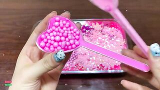 Festival of PINK UNICORN !! Mixing Random Things Into Glossy Slime !! Satisfying Slime Smoothie #861
