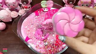 Festival of PINK !! Mixing Random Things Into Glossy Slime !! Satisfying Slime Smoothie #853