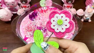 Festival of PINK !! Mixing Random Things Into Glossy Slime !! Satisfying Slime Smoothie #853