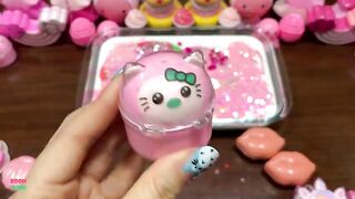 Festival of Pink !! Mixing Random Things Into Glossy Slime !! Satisfying Slime Smoothie #835