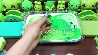 Festival of Green !! Mixing Random Things Into Glossy Slime !! Satisfying Slime Smoothie #831