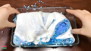 Festival of Elsa Blue !! Mixing Random Things Into Glossy Slime !! Satisfying Slime Smoothie #827