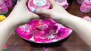 Festival of PINK !! Mixing Random Things Into Glossy Slime !! Satisfying Slime Smoothie #821