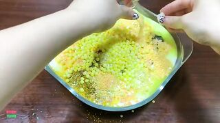 Festival of YELLOW !! Mixing Random Things Into Glossy Slime !! Satisfying Slime Smoothie #817