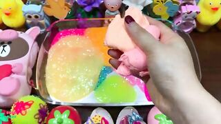 Festival of Colors !! Mixing Random Things Into Glossy Slime !! Satisfying Slime Smoothie #732