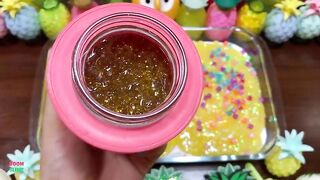 Relaxing with All My #Pineapple || Mixing Random Things Into Slime || Satisfying Slime Videos #634