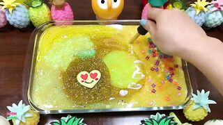 Relaxing with All My #Pineapple || Mixing Random Things Into Slime || Satisfying Slime Videos #634