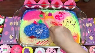 Relaxing with RainBow and Hello Kitty | Mixing Random Things Into Slime| Satisfying Slime Video #627