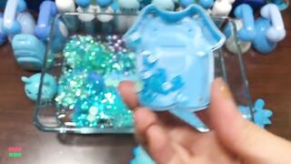 Relaxing with Hello Kitty and More! Mixing The Cyan Things Into CLEAR Slime| Satisfying Slime #620