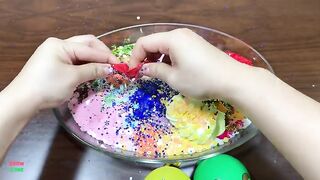 Mixing Makeup and Glitter Into Fluffy Slime !Satisfying with Balloons !Perfect Slime Sound