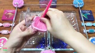 PINK and SKYBLUE ! Mixing EyeShadow and Floam Into Clear Slime ! Satisfying Slime ! Perfect Slime