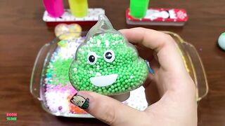 Mixing Beads and Floam Into Store Bought Slime and Floam Slime || Relaxing Rainbow Slime Videos