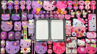 Special Series #HELLO KITTY || Violet and Pink || Mixing Random Things Into Fluffy Slime