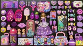 Special Series PURPLE #PRINCESS Frozen || Mixing Beads and Gitter Into Fluffy Slime || Boom Slime