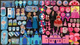 Special Series #FROZEN Elsa & Anna Vs Barbie & Ken || BLUE Vs PINK | Mixing Random Things Into Slime