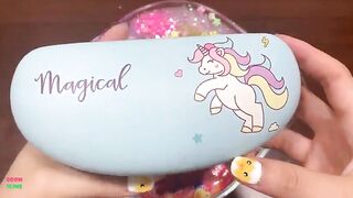 Special Series Cute #UNICORN || Mixing Glitter and Beads Into Store Bought Slime || Relaxing Slime