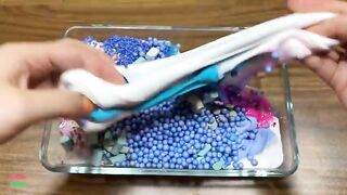 Special Series BLUE Frozen || Mixing Random Things Into Fluffy Slime || Most Relaxing Slime Videos