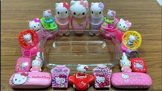 Special Series #PINK Hello Kitty || MIXING BEADS AND GLITTER INTO SLIME || #Relaxing Slime