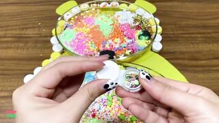 Special Series #WINNIE THE POOH || MIXING FLOAM AND GLITTER INTO CLEAR SLIME || RELAXING SLIME