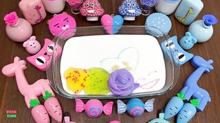 MIXING TOO MUCH FLOAM AND GLITTER INTO GLOSSY SLIME || RELAXING WITH HEART SLIME