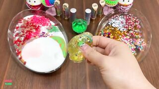 MIXING TOO MUCH BEADS VS MAKEUP INTO CLEAR SLIME AND GLOSSY SLIME  RELAXING WITH HEART SLIME
