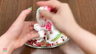 MIXING TOO MUCH BEADS VS MAKEUP INTO CLEAR SLIME AND GLOSSY SLIME  RELAXING WITH HEART SLIME