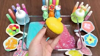 SATISFYING SLIME WITH COLOR PEN || MIXING RANDOM THINGS INTO HOMEMADE SLIME