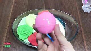 MIXING MAKEUP AND CLAYS INTO STORE BOUGHT SLIME || TROPICAL COLORS || RAINBOW DASH PONY