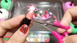 Mixing Cute Lipstick And Glitter Into Clear Slime !!