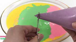 Making Slime with Pipping Bags & Mixing EyeShadow Into Slime ! Boom Slime
