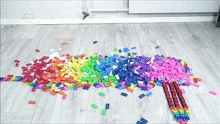 COLORFUL Rainbow Dominoes! | Satisfying Domino Screen Link