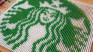 BEVERAGE LOGOS MADE FROM 30,000 DOMINOES | Satisfying Domino Screen Link