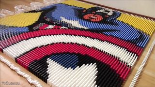 CAPTAIN AMERICA MADE FROM 6,000 DOMINOES | Domino Art #32
