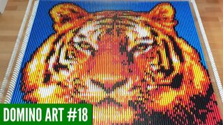 AMAZING GOLDEN TIGER MADE FROM 8,200 DOMINOES | Domino Art #18