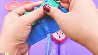 Satisfying Video | DIY How To Make Ice Cream from Heart Lollipop Clay Glitter Cutting ASMR | Zon Zon