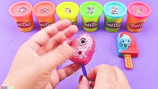 Satisfying Video | DIY How To Make Ice Cream from Heart Lollipop Clay Glitter Cutting ASMR | Zon Zon