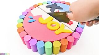 Satisfying Video | How To Make Rainbow Kinder Joy Eggs With Kinetic Sand Cutting ASMR | Zon Zon