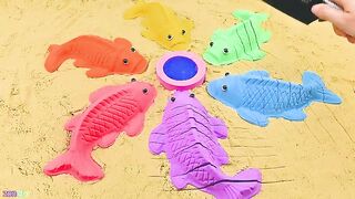 Satisfying Video | How To Make Fish on Sand With Kinetic Sand & Slime Cutting ASMR | Zon Zon