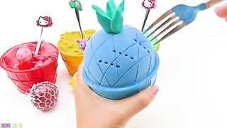 Satisfying Video | How To Make Pineapple Ice Cream Cup from Kinetic Sand Cutting ASMR | Zon Zon