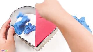 Satisfying Video | How To Make Blue Red Heart With Kinetic Sand Cutting ASMR | Zon Zon