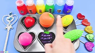 Satisfying Video | How To Make Glitter Heart Lollipop with Color Tray Heart Cutting ASMR | Zon Zon