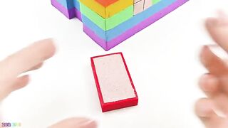 Satisfying Video | How To Make Rainbow House from Kinetic Sand Cutting ASMR | Zon Zon