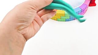 Satisfying Video | How To Make Rainbow Pool & Bridge from Kinetic Sand Cutting ASMR | Zon Zon
