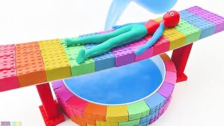 Satisfying Video | How To Make Rainbow Pool & Bridge from Kinetic Sand Cutting ASMR | Zon Zon