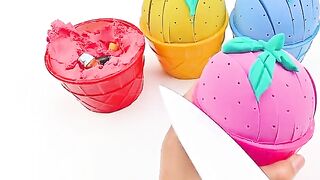 Satisfying Video | How To Make Ice Cream Cup from Kinetic Sand Cutting ASMR | Zon Zon
